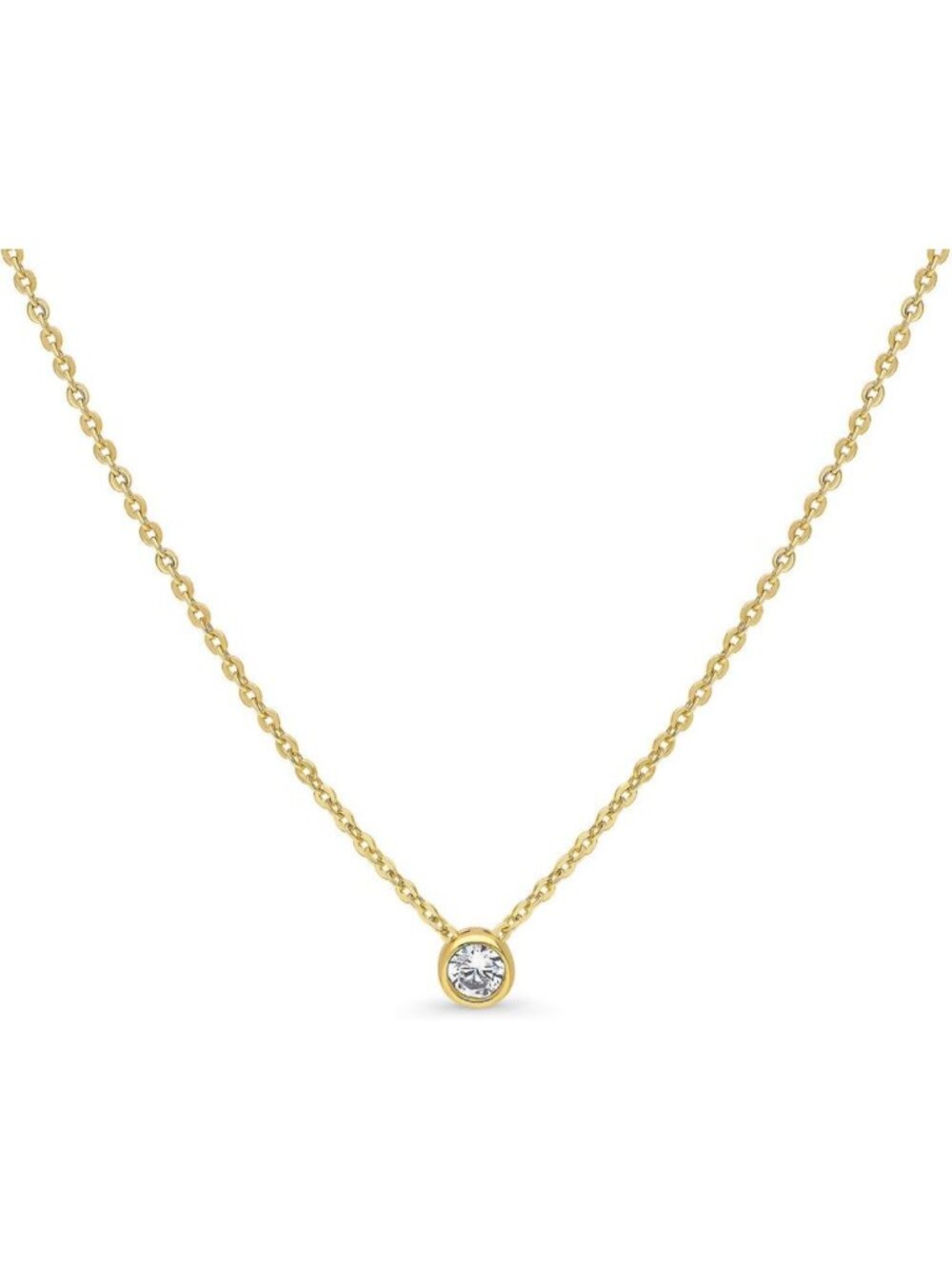 BERRICLE Sterling Silver CZ Solitaire East-West Wedding Pendant Necklace for